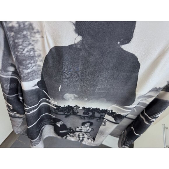 Akris Three Women Vivian Maier Print Silk Top Blouse Black Gray Photo Car 8 - Picture 12 of 16